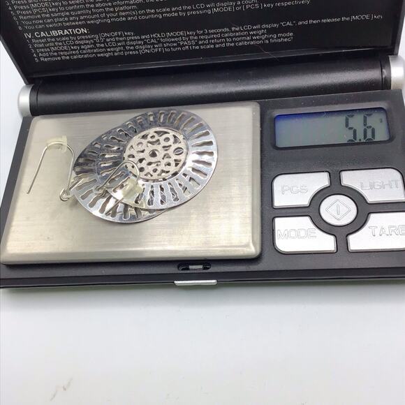 Sterling Silver Sunburst Cutout Dangle Earrings Hook 5.6g Statement Boho - Picture 13 of 13